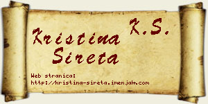Kristina Sireta vizit kartica